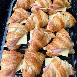 Ham and cheese croissant platter